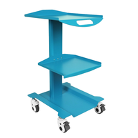 Carrito de Herramientas Metálico para Consultorio Dental con Enchufe Integrado, Cuatro Ruedas, Capacidad de Carga de 25 lb, 1 Año de Garantía