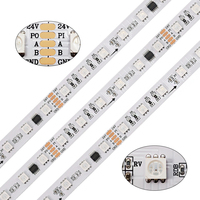 Bande LED RVB DMX512 IC haute densité, adressable, programmable, 24V, 60 LED/m