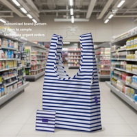Bolsa de Compras Reutilizable, Plegable, Económica y Personalizada, de Poliéster y Nailon Reciclado, con Diseño Ripstop, para el Gimnasio, Supermercado y Uso Diario