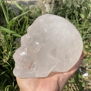 Vendita calda 4-5 pollici intagliato a mano <span class=keywords><strong>Fluorite</strong></span> rosa quarzo ossidiana cristallo di quarzo trasparente teschi regalo per gli appassionati di artigianato di cristallo - Product Image 4