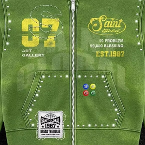 Áo hoodie nam thiết kế cao cấp 100% cotton mùa thu, khóa kéo tùy chỉnh, giặt acid, cổ tròn, dáng rộng, phong cách đường phố cổ điển, năng động - Product Image 4