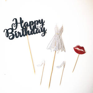 กลิตเตอร์เค้กท็อปเปอร์,อุปกรณ์แต่งหน้าเค้กทำจากอะคริลิกสไตล์เจ้าหญิงวินเทจ - Product Image 2