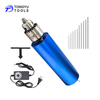 Mini perceuse électrique 12V 0,3-4 mm Mandrin à clé Outil rotatif portable à main avec alimentation à vitesse variable pour la gravure de bricolage
