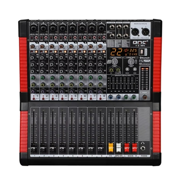 YFY- X-12MP3 12v Professional Ultra-thin 8-Channel Analog 24DSP 60W Battery Powered Mix Battery Powered Mixer Audio Amplifier