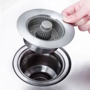 Pop Up Anti-Clogging Drain Strainer With Detachable Drain Basket Stainless Steel Plastics Strainer Odor And Leak Proof