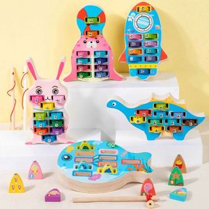 Jeu de pêche magnétique en bois Montessori certifié, en forme de dinosaure fusée, pour la coopération œil-main, vente en gros - Product Image 6