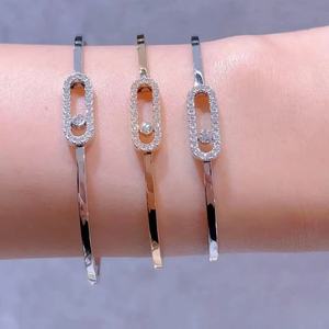 Classic Luxury Certified Women's Round <b>Cuff</b> <b>Bracelet</b> S925 Sterling <b>Silver</b> Zircon Retro Gold Plated Hot Sale Daily Party Jewelry - Product Image 1