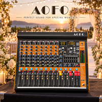 Console de mixage audio DJ professionnelle AOFO MIX-8U pour scène, 8 canaux, avec 99 effets de réverbération
