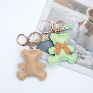 Pu Leather Multi-color <b>Cute</b> <b>Bear</b> Bag Pendant Keychain Creative and Trendy Colorful <b>Bear</b> Car Keychain Pendant - Product Image 4