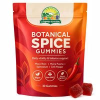 Gummies épicées saveur pêche véganes à base de piment, racine de maca et muira puama, 30 cubes, pour le bien-être - Vente directe usine