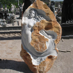 Statue de marbré d'intérieur, pierre en forme de belle femme, buste, taille de vie - Product Image 6