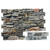Vente flash Pierre de parement en quartz bleu  Panneau de revêtement mural Pierre artificielle 3D pour la décoration murale