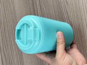 แก้วกาแฟ 380 มล. สำหรับร้านกาแฟ ใช้ซ้ำได้ น่ารัก ผนังสองชั้น สแตนเลส เก็บอุณหภูมิ แก้วน้ำแบบกำหนดเองพร้อมโลโก้ ฝาปิดสีเดียวกัน - Product Image 5