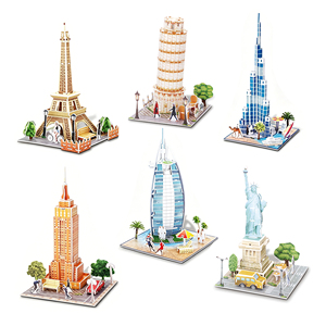 HTL Wholesale Mini Puzzle 3D en papier, Modèle d'architecture de lieux emblématiques du monde, Jouet éducatif DIY, Puzzles pour enfants avec CPC CE - Product Image 1