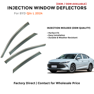 Side Window Deflectors Visor Rain Guards for BYD Qin L 2024 Auto Accessories PC + Stainless Steel - Product Image 2