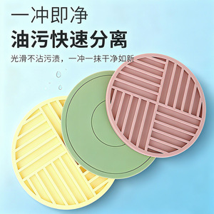 Tapis isolant thermique en silicone, rond, couleur unie, résistant aux hautes températures, pour la protection des plans de travail - Product Image 4