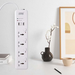 รางปลั๊กไฟวินนิ่งสตาร์ 6 ช่อง 2 พอร์ต USB ป้องกันไฟกระชาก ปลั๊กอเนกประสงค์ - Product Image 4