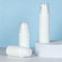 Botol Plastik Airless Putih 15ml 30ml 50ml Grosir, Kemasan Airless Kosong untuk Krim Perawatan Kulit, Wadah Kosmetik