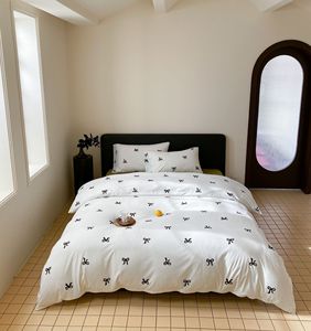 Bow in percale dệt bộ đồ giường thiết lập thoáng khí bền mềm mại thoải mái ấm rửa bông Ga Trải Giường - Product Image 2