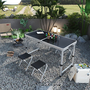 Set <span class=keywords><strong>da</strong></span> Picnic Pieghevole con Logo OEM, Tavolo e 4 Sedie Portatili in Alluminio per Spiaggia, Giardino e Campeggio - Product Image 6
