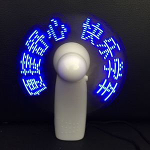 Custom Made LED Flashing Letter DIY Fan Handheld Luminous Fan With Light Rechargeable Battery Portable Fan - Product Image 1