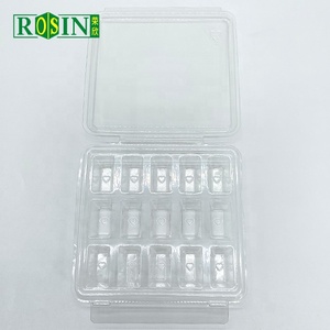 Bán buôn 6 12 18 24 nhựa dùng một lần rõ ràng hộp Macaron vỏ sò bao bì với nắp có bản lề - Product Image 3