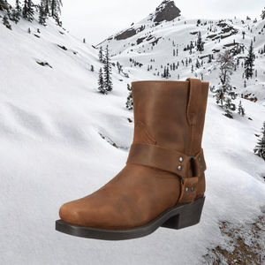 Botas de Motociclista para Hombre, de Piel Sintética, Altura al Tobillo, con Cierre de Cordones, para Todas las Temporadas, Fiestas, Disfraces de Caballero - Product Image 2