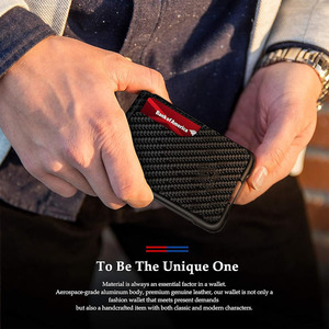 Portefeuille pour <span class=keywords><strong>homme</strong></span>, <span class=keywords><strong>porte</strong></span>-monnaie et <span class=keywords><strong>porte</strong></span>-cartes, alliage d'aluminium de <span class=keywords><strong>luxe</strong></span>, <span class=keywords><strong>porte</strong></span>-cartes <span class=keywords><strong>rigide</strong></span> en cuir véritable, Toploader avec logo personnalisé - Product Image 4