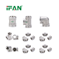 IFAN Coude femelle durable en acier inoxydable 3/4 pouce chromé, raccord de plomberie en acier inoxydable, connecteur de tuyauterie