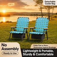 Chaise de camping en toile avec sac isotherme et siège respirant tissé, chaise pliante pour la plage, la pêche, le jardin, la terrasse, le parc