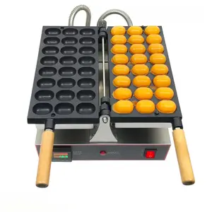 Máquina eléctrica para hacer gofres de huevo de burbujas de 24 agujeros, máquina comercial de bolas Castella, máquina de gofres de acero inoxidable, Mini pastelero