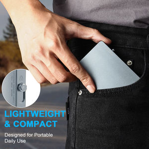 Nuovo stile minimalista Rfid Blocking Basic Card Holder portafoglio compatto intelligente Pop-Up in alluminio da uomo con Logo personalizzato - Product Image 6