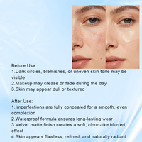 Crème correctrice pour le visage à couvrance totale, imperméable, blanchissante, naturelle, longue durée, fini mat velours, pour femmes, tous types de peau