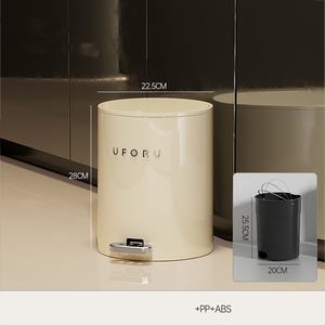 Poubelle de cuisine portable en plastique carrée ronde 5L 12L écologique hermétique empilable avec pédale - Product Image 6