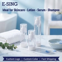 Flacon pompe ovale sans air, recyclable, écologique, 15 ml, 120 ml, anti-fuite, pour crème pour le visage, shampoing, lotion, rechargeable, durable