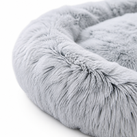 Lit pour animaux de compagnie en fausse fourrure, grand lit pour chien moelleux et duveteux avec rebord, lit orthopédique pour chien lavable en machine