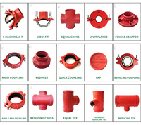 Raccords et accouplements rainurés en fonte ductile certifiés FM/UL, économiques, Accouplement rigide rainuré, Adaptateur à bride en T, Bride