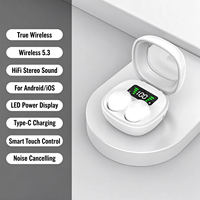 Mini écouteurs TWS ANC sans fil intra-auriculaires étanches IPX6 avec affichage numérique et faible latence