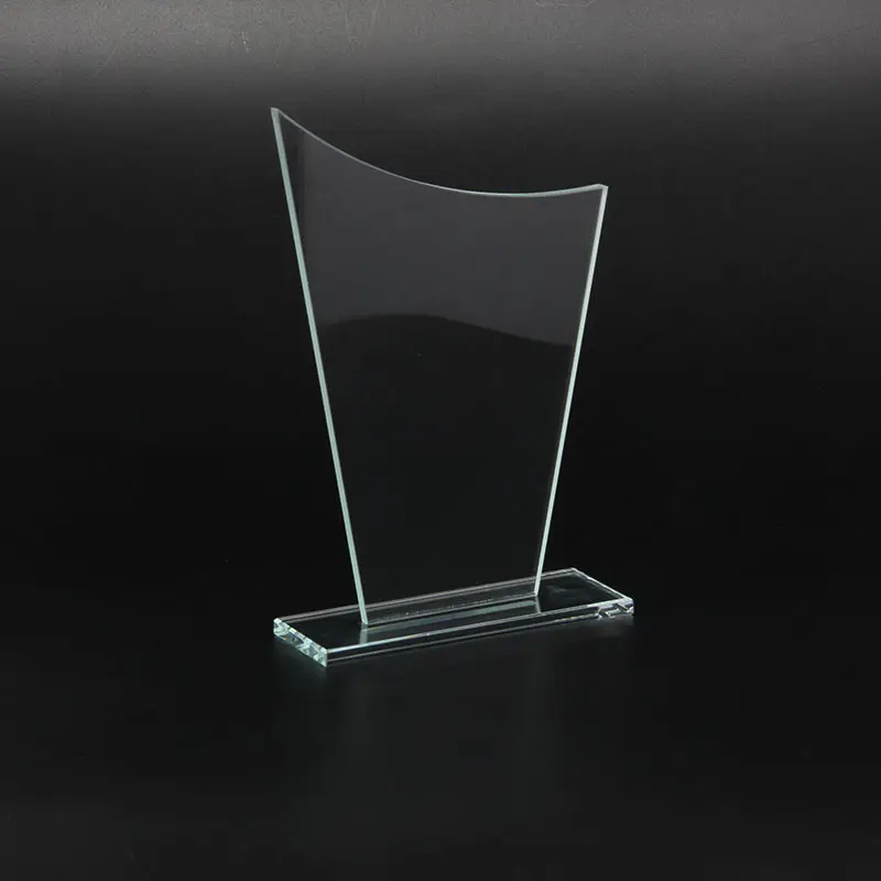 Factory wholesale cheap blank glass shape trophy for business sports award souvenir gifts