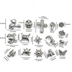 Joyería fina Pendiente Nariz Anillos Labret ASTM F136 <span class=keywords><strong>Titanio</strong></span> Roscado internamente Top <span class=keywords><strong>Helix</strong></span> Ear Stud <span class=keywords><strong>Piercing</strong></span> Joyería del cuerpo - Product Image 2