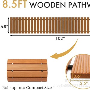 Allée de jardin en bois enroulable, passerelle extérieure résistante aux intempéries pour terrasse, cour et décoration paysagère - Product Image 3