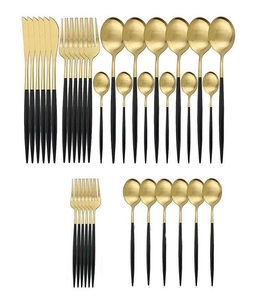 Argent Couteau Cuillère et Fourchette Argenterie Or Acier Inoxydable Cuillère Fourchette Couteau Couverts Couverts Ensembles - Product Image 6