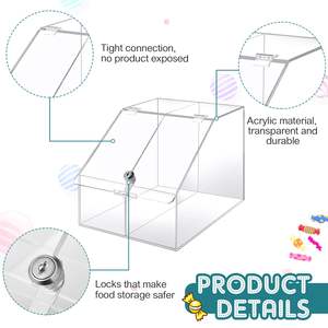 Transparent acrylique bonbons bac compteur Lucite aliments secs affichage épices conteneur verrouillable chocolat biscuit boîte de rangement - Product Image 2