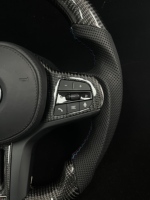 Volant chauffant à fond plat en fibre de carbone pour BMW Volante M40i X3 G01 M40i X4 M40i G02 M5 F10 F90 E60 E39 F91m8 F30 2020