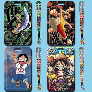 Porte-cartes en plastique style Instagram mignon, motif dessin animé, avec cordon de cou, pour carte de bus, carte repas étudiant et porte-clés, avec Luffy et <span class=keywords><strong>Chopper</strong></span> - Product Image 1