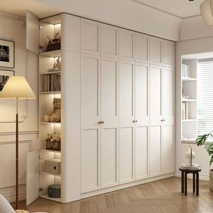 2025 Producto caliente Armario Estilo europeo Madera maciza Estilo crema Armario de madera maciza Hogar Gran espacio - Product Image 6