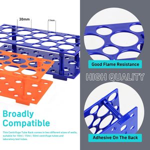 Soporte Desmontable de PP Naranja para Uso en Laboratorio, Resistente a Químicos, Protección IP56 para Porta Tubos para Tubos de Centrífuga de 10 ml, 15 ml y 50 ml, 56 - Product Image 4