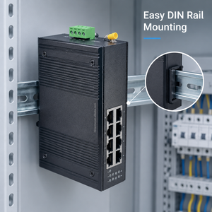 Commutateur Ethernet industriel non géré 8 ports, montage sur rail DIN, 10/100 Mbps, IEEE802.3AF/AT, IP40, PoE, commutateur réseau industriel - Product Image 1