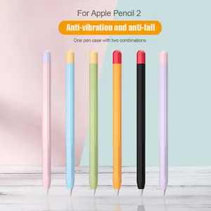 Penutup pelindung silikon Split berwarna untuk Apple Pencil 1 2 Pencil1 Pencil2 layar sentuh Stylus Pen Case on untuk Apple Pencil skin