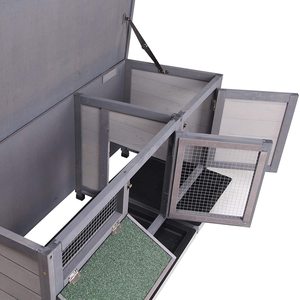 Evcil hayvan dükkanlarında küçük hayvanlar için kolay temiz mandallı büyük ahşap tavşan kafesleri - Product Image 5
